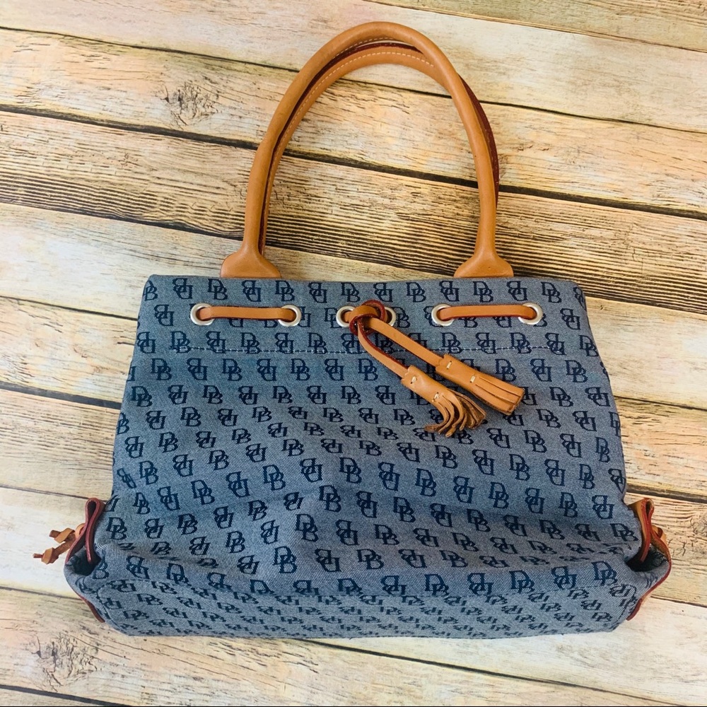 Dooney & Bourke Signature Blue Double Handle Tote